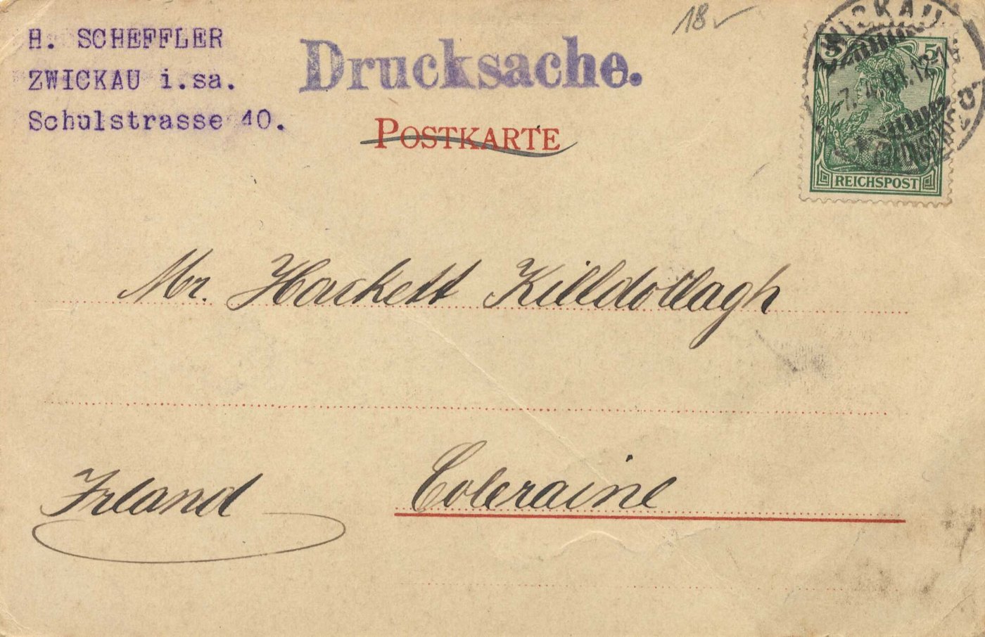 Zwickau, Sachsen Bahnhof (back) (Zeno Ansichtskarten)