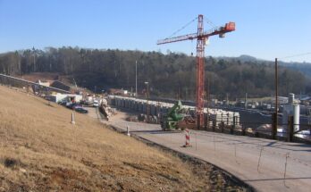 Distelrasentunnel Baustelle