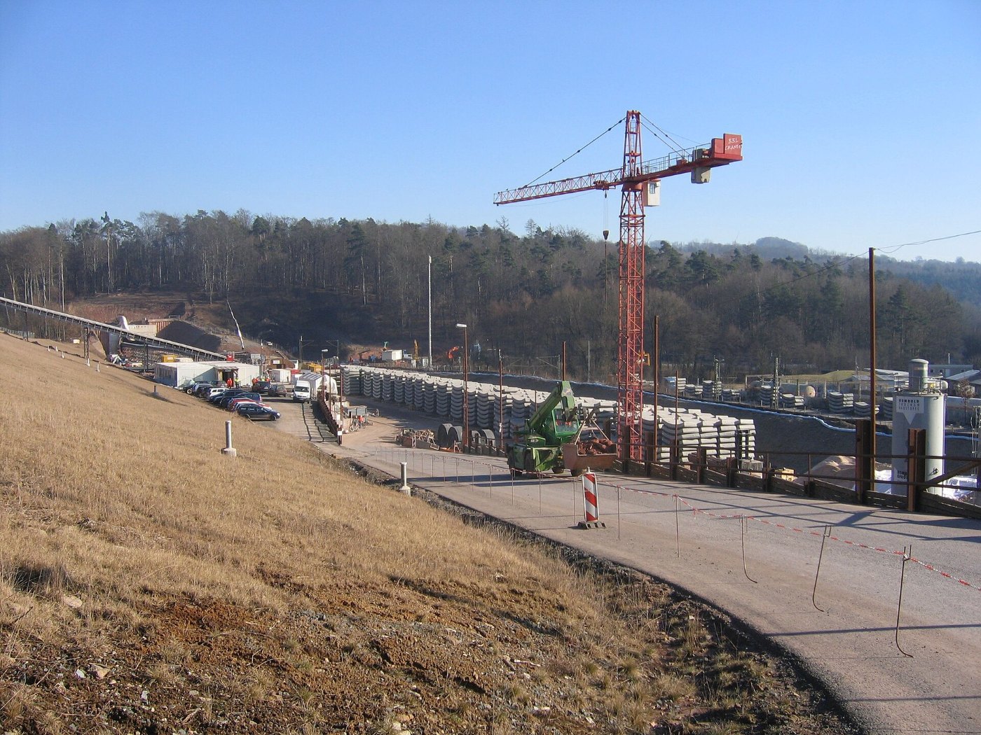 Distelrasentunnel Baustelle