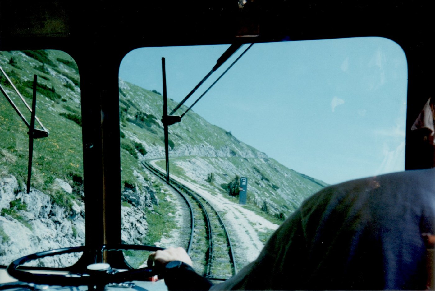 Schafbergbahn view fron cab going up