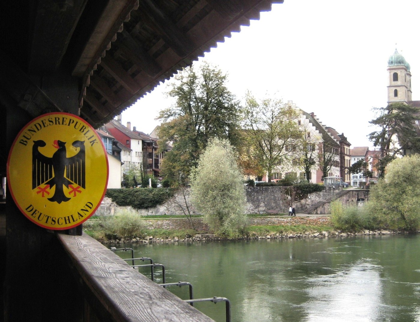 D Bad Säckingen Holzbrücke Grenze