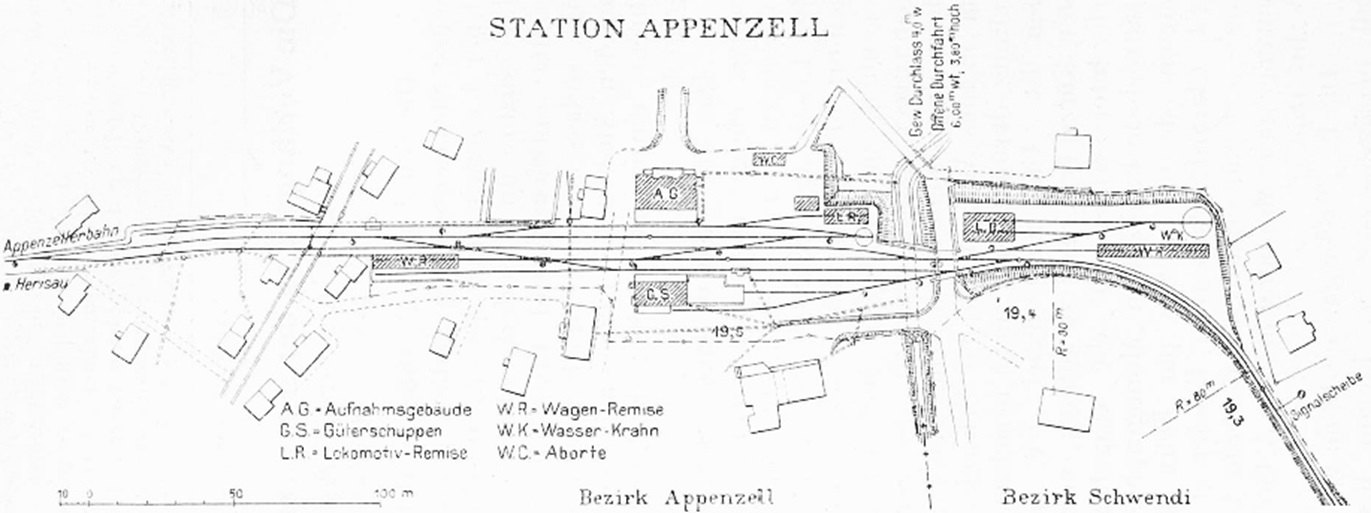 ASt Station Appenzell Lageplan