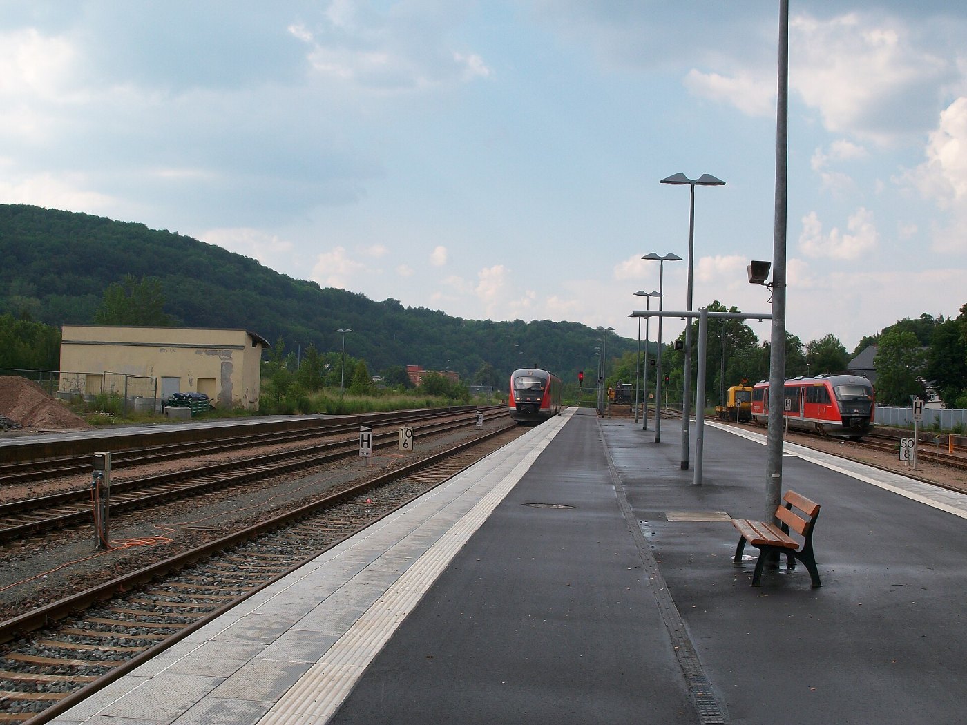 Bahnhof Aue (Sachs) Erzgebirgsbahn während des Umbaus