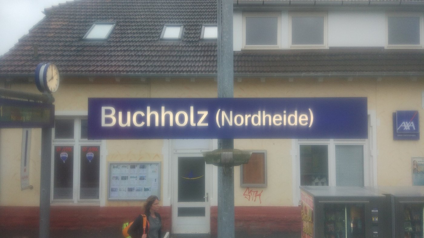 Bahnhofsschild Buchholz(Nordheide)