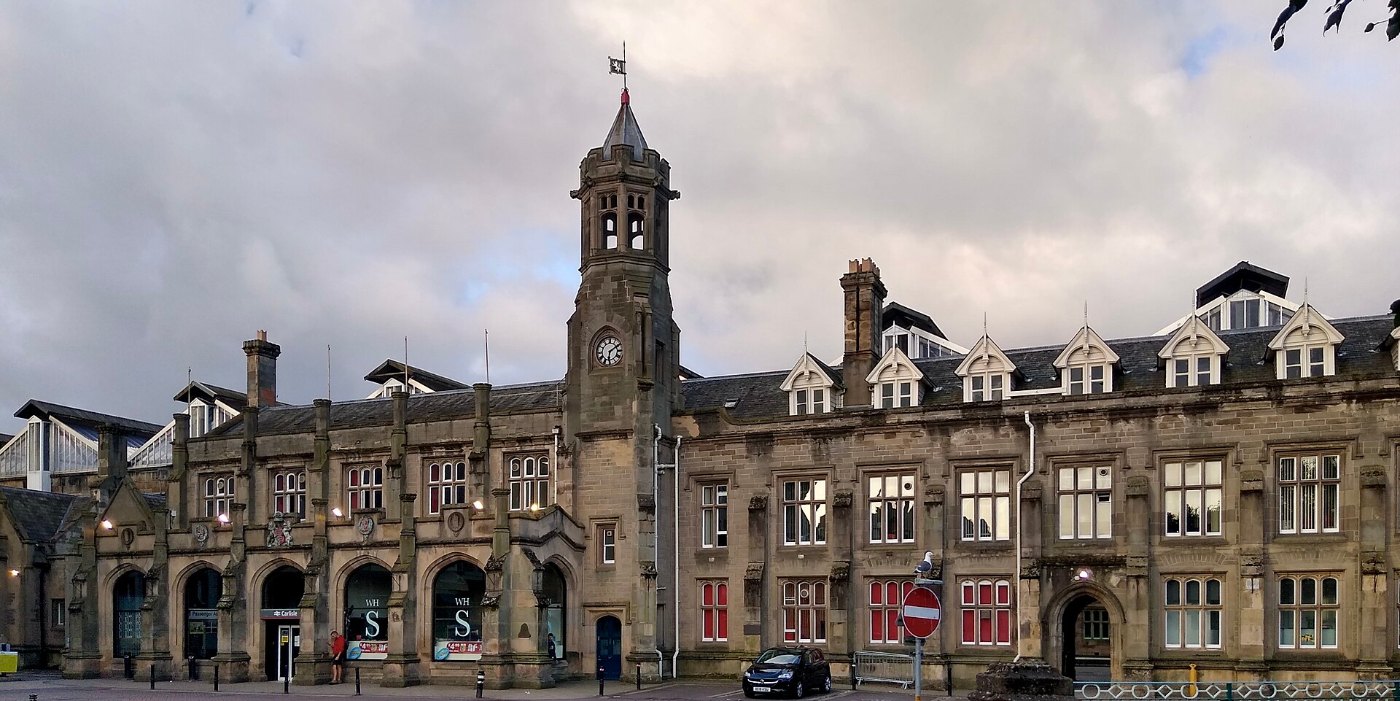Carlisle railway station, main entrance and east frontage, Carlisle, Cum