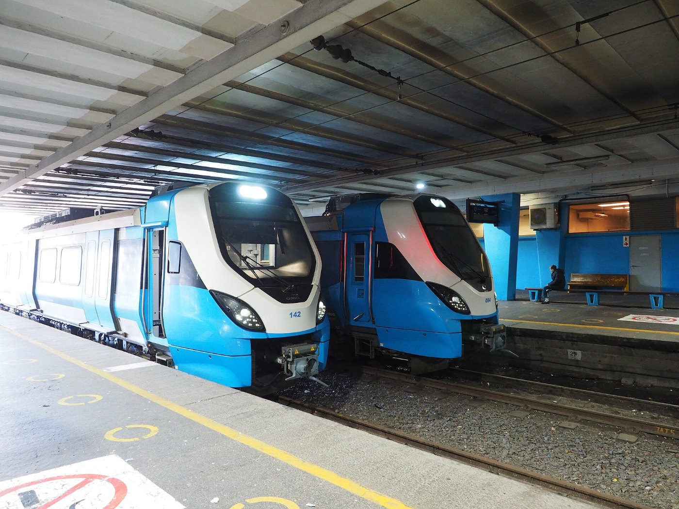 Two X'Trapolis Mega trains at Cape Town railway station June 2026