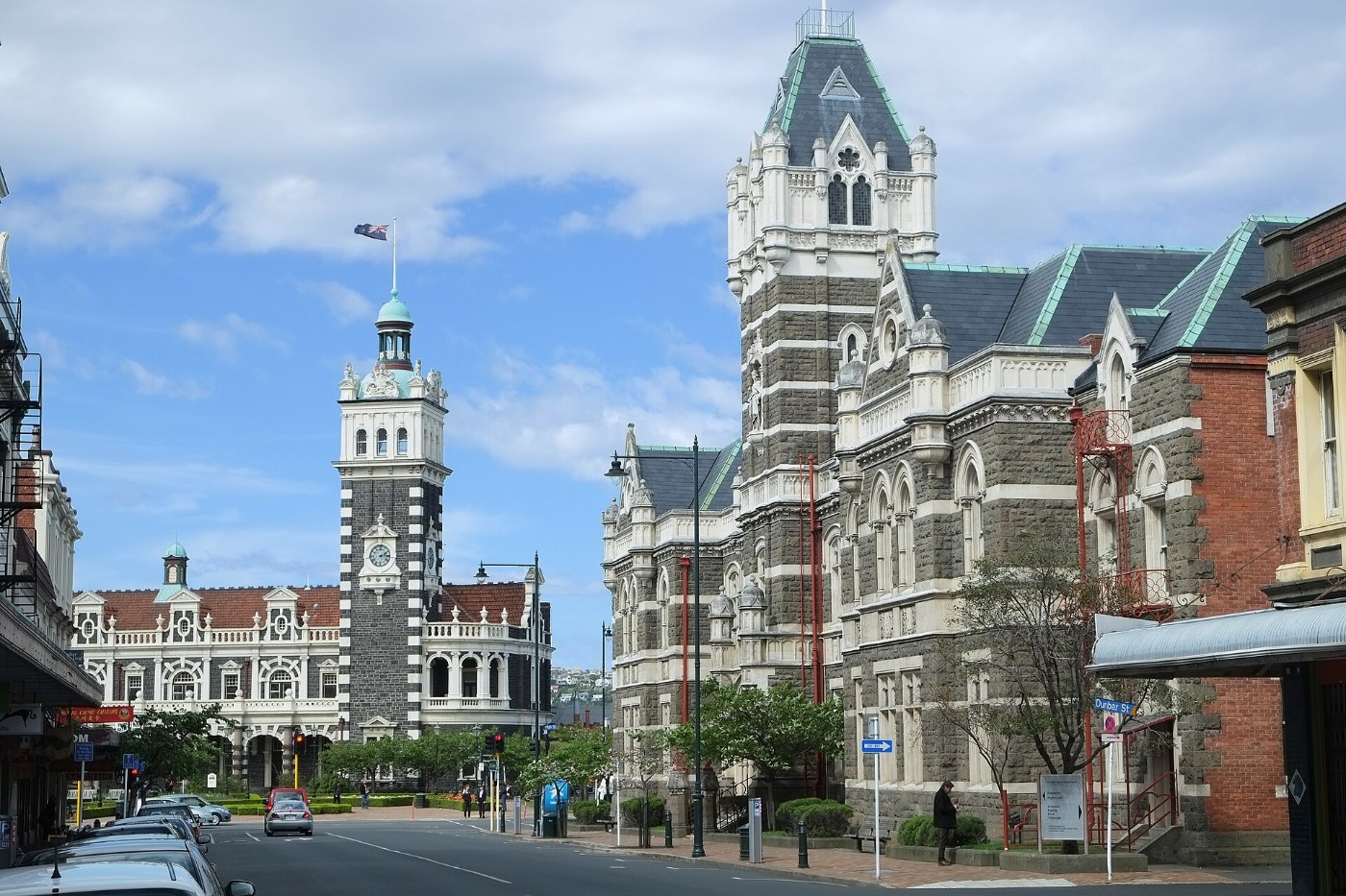 Dunedin Railway Station and Dunedin Law Courts