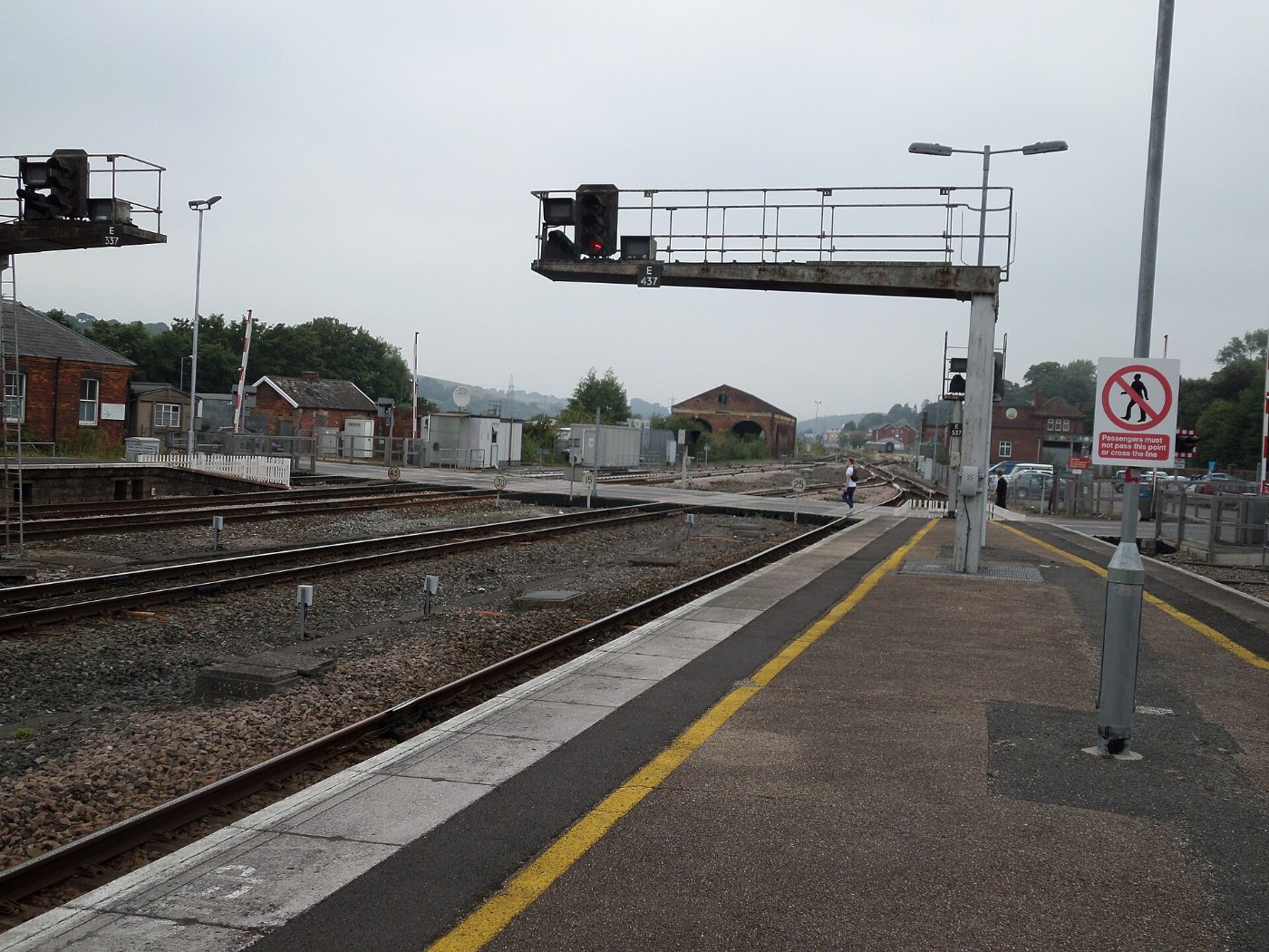 Exeter St Davids Station, Devon, England. View towards Taunton