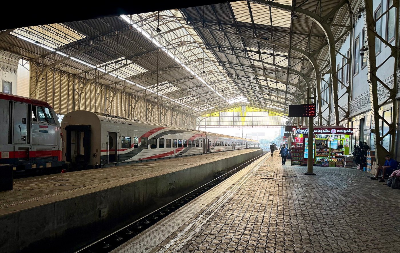 Platform 1 at dawn at Ramses Station, Cairo