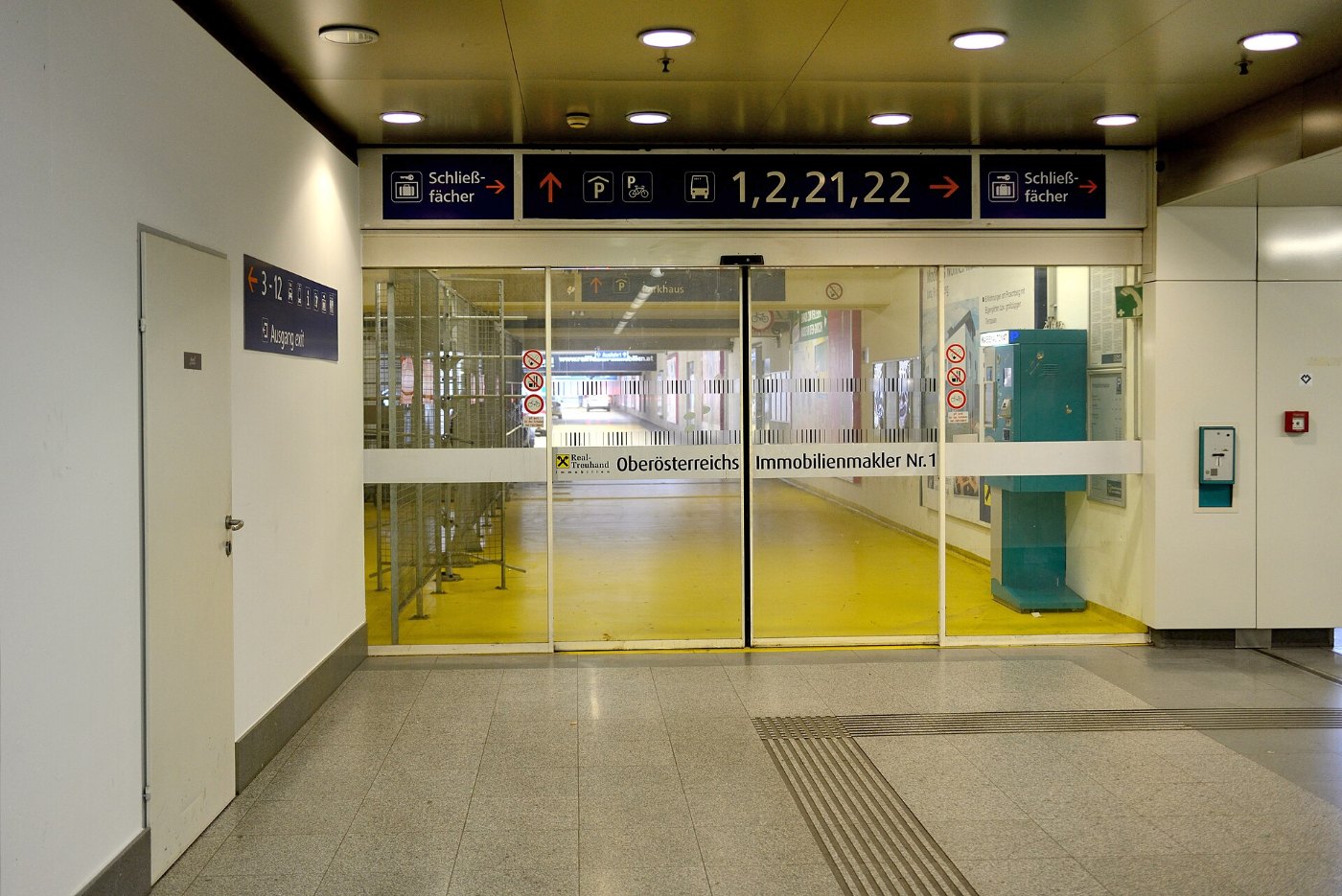 Linz Hauptbahnhof Zugang Parkgarage