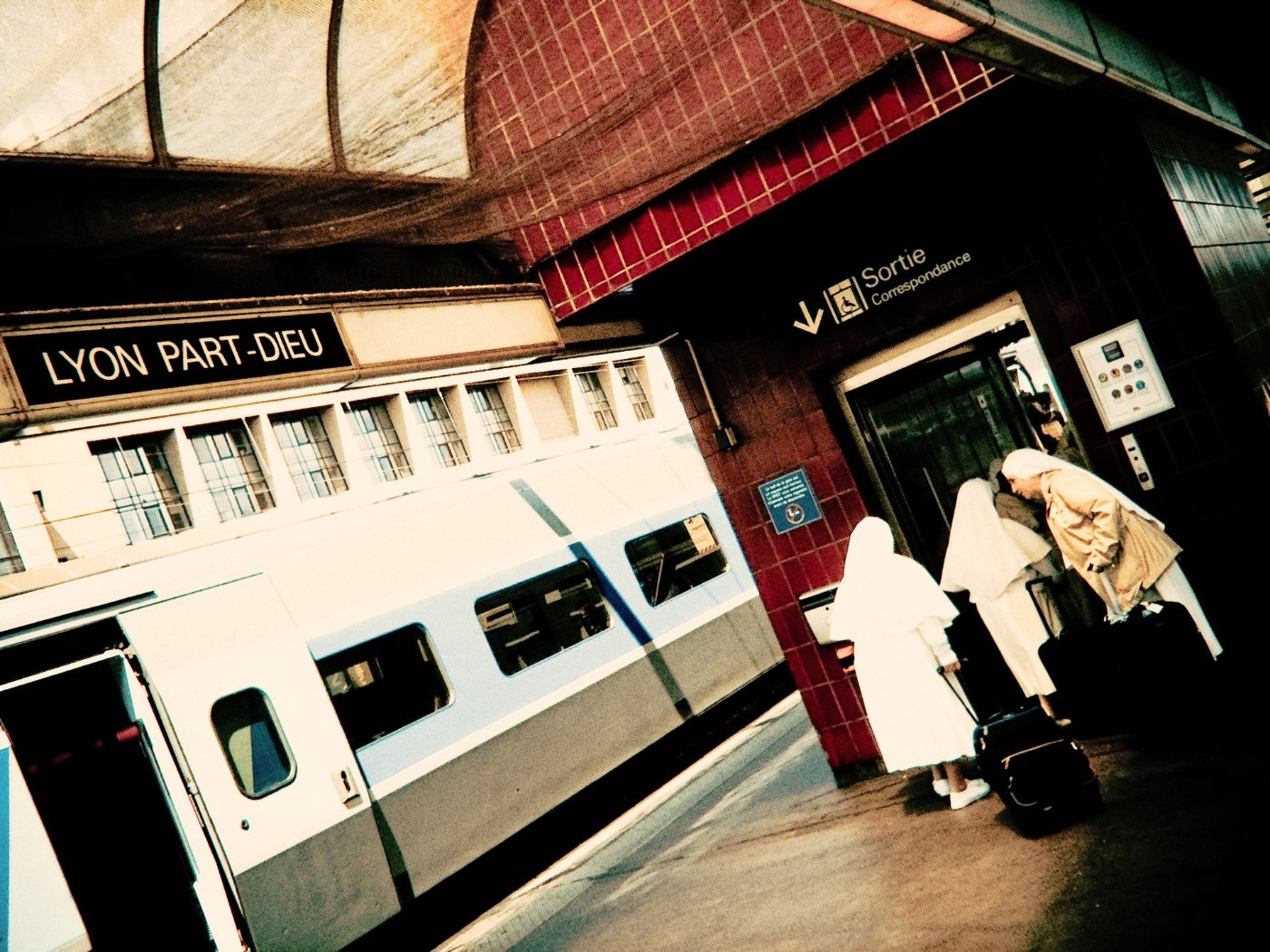 Three nuns at the Lyon Part Dieu train station