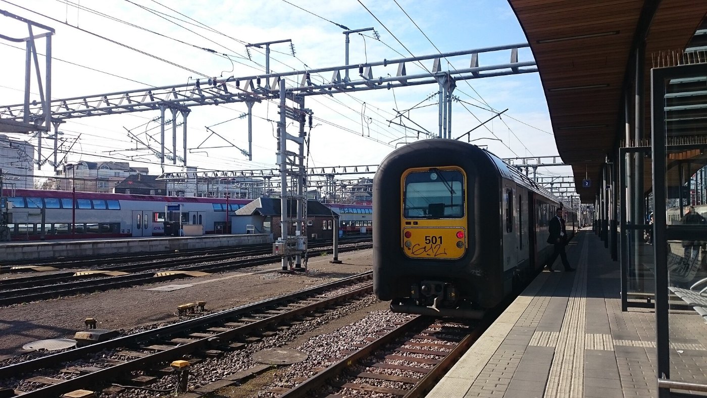 Belgium Railways train at Luxembourg station