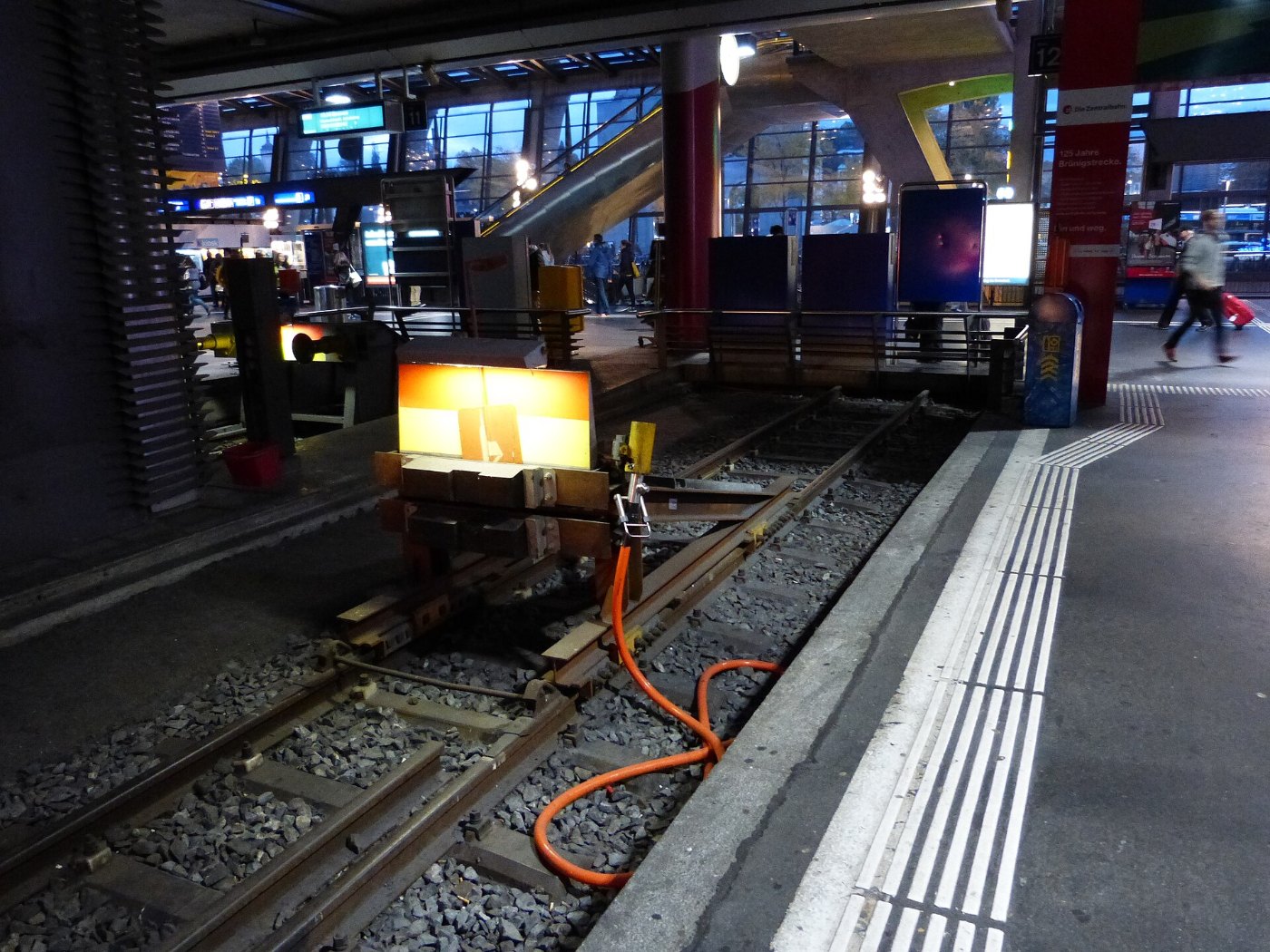 Tampon terminus sur voie métrique en gare de Lucerne