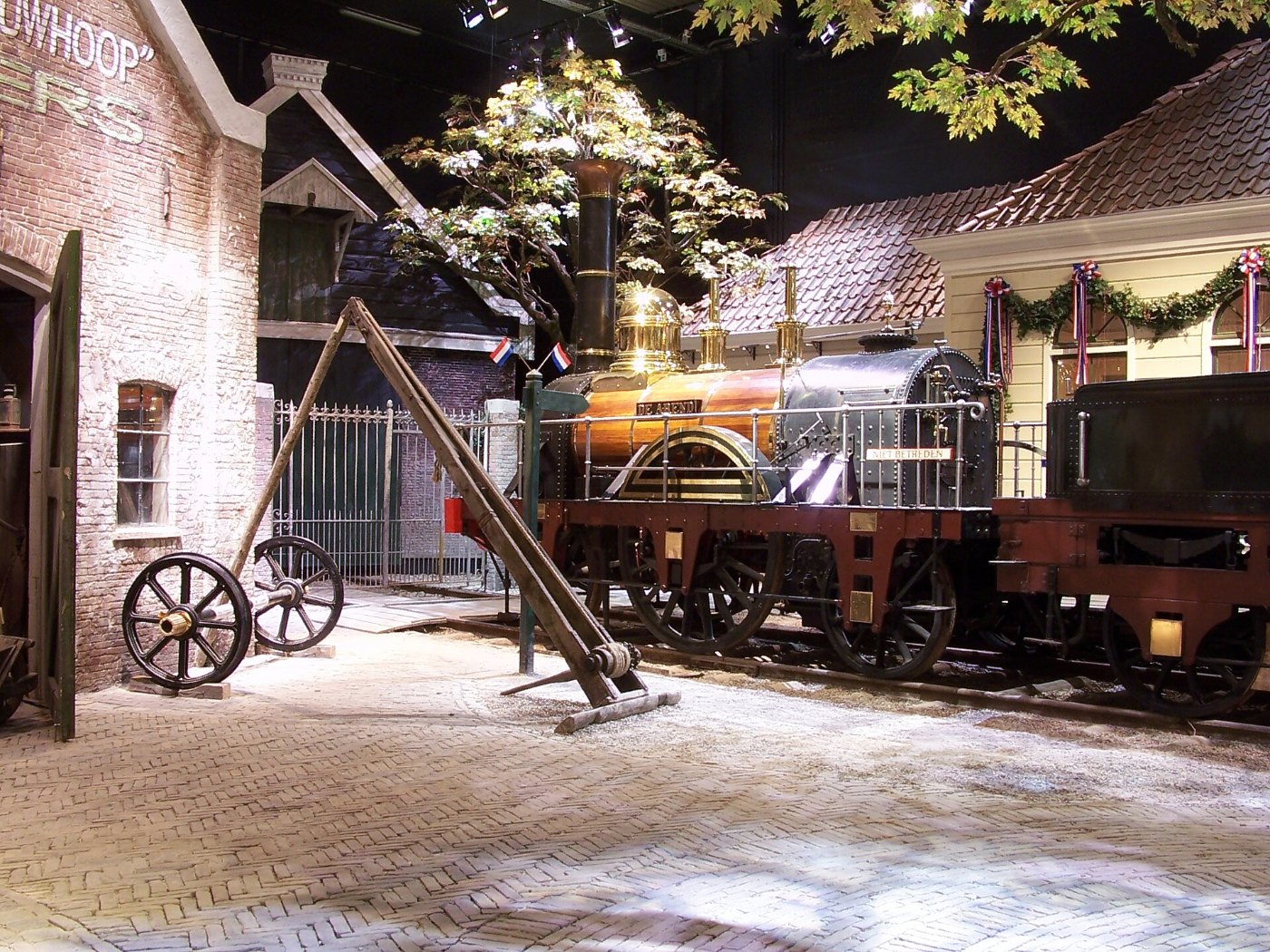 Nachbau einer frühen niederländischen Dampflokomotive