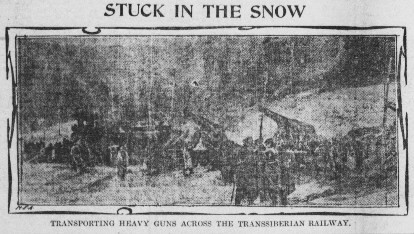 Transporting heavy guns across the Trans Siberian Railway (1904)