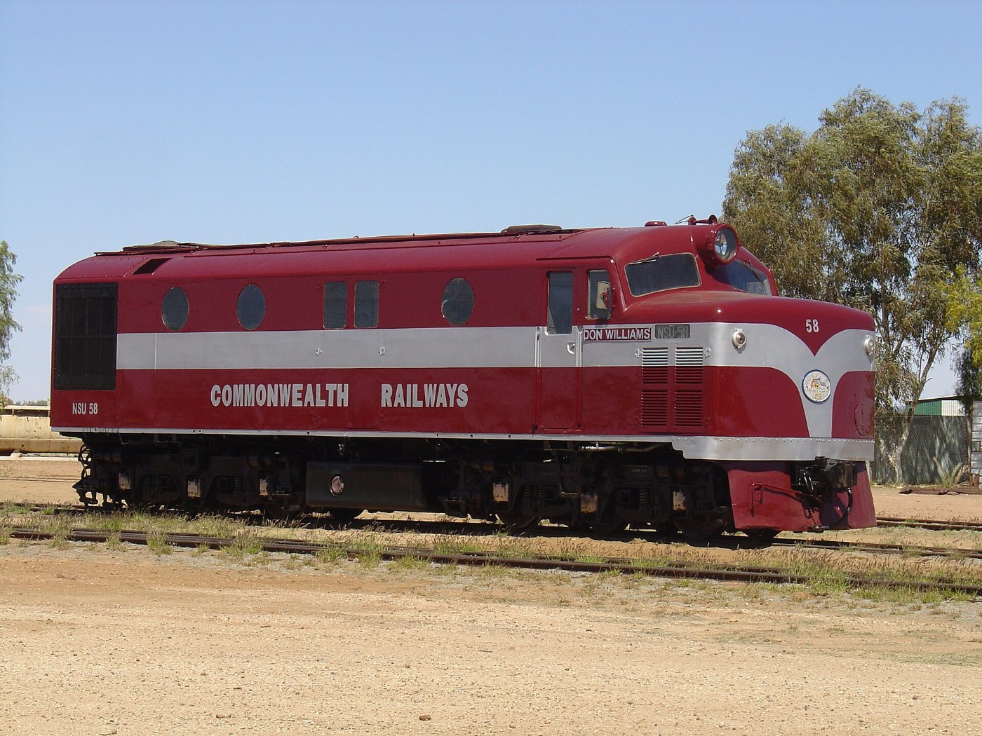 Commonwealth Railways NSU class diesel electric locomotive at the Old Gh