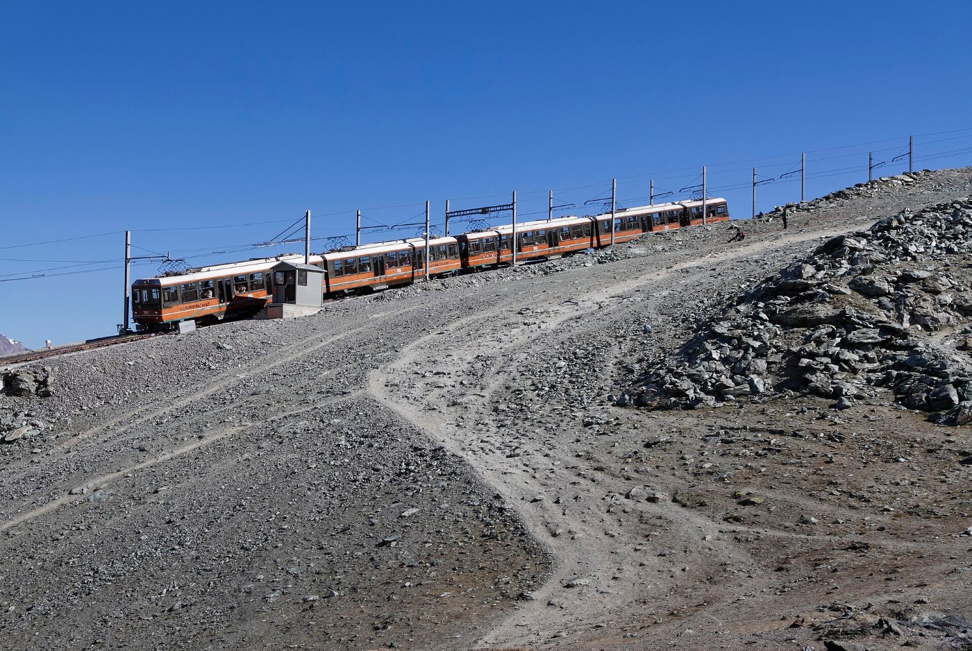 Gornergratbahn train in Gornergrat, Wallis, Switzerland, 2012 August