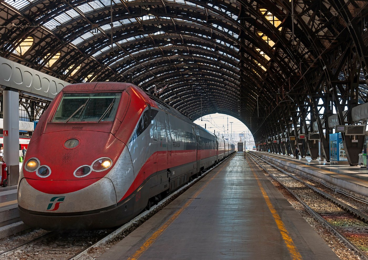 High speed train at platform in Milano Stazione Centrale