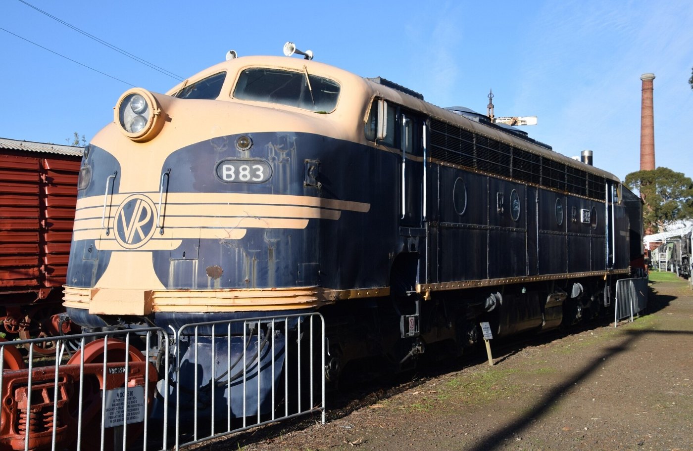 Victorian Railways B class locomotive No. B83 at the Newport Railway Mus
