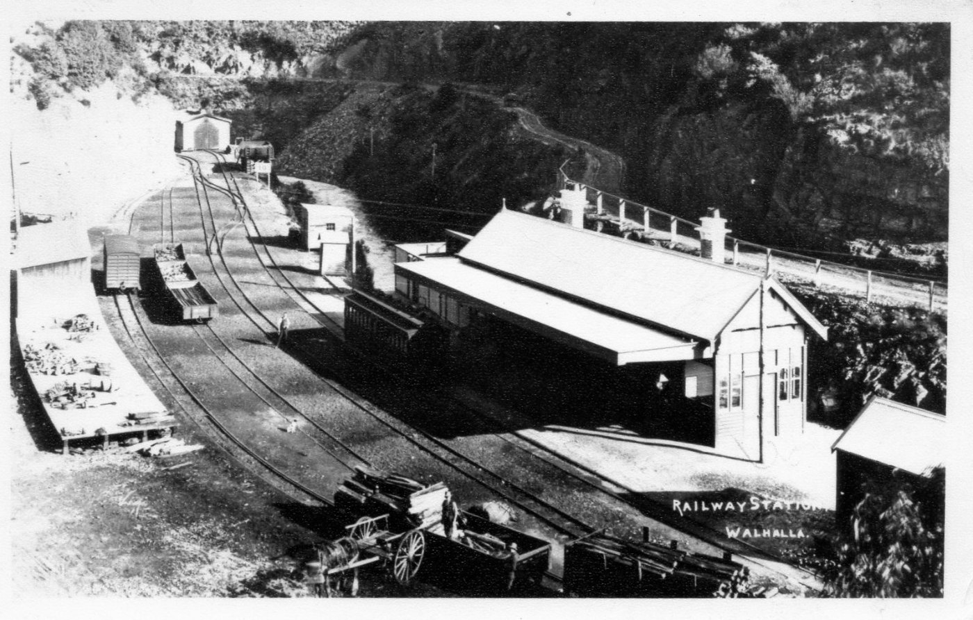 Historic photo of Walhalla railway station ~1910