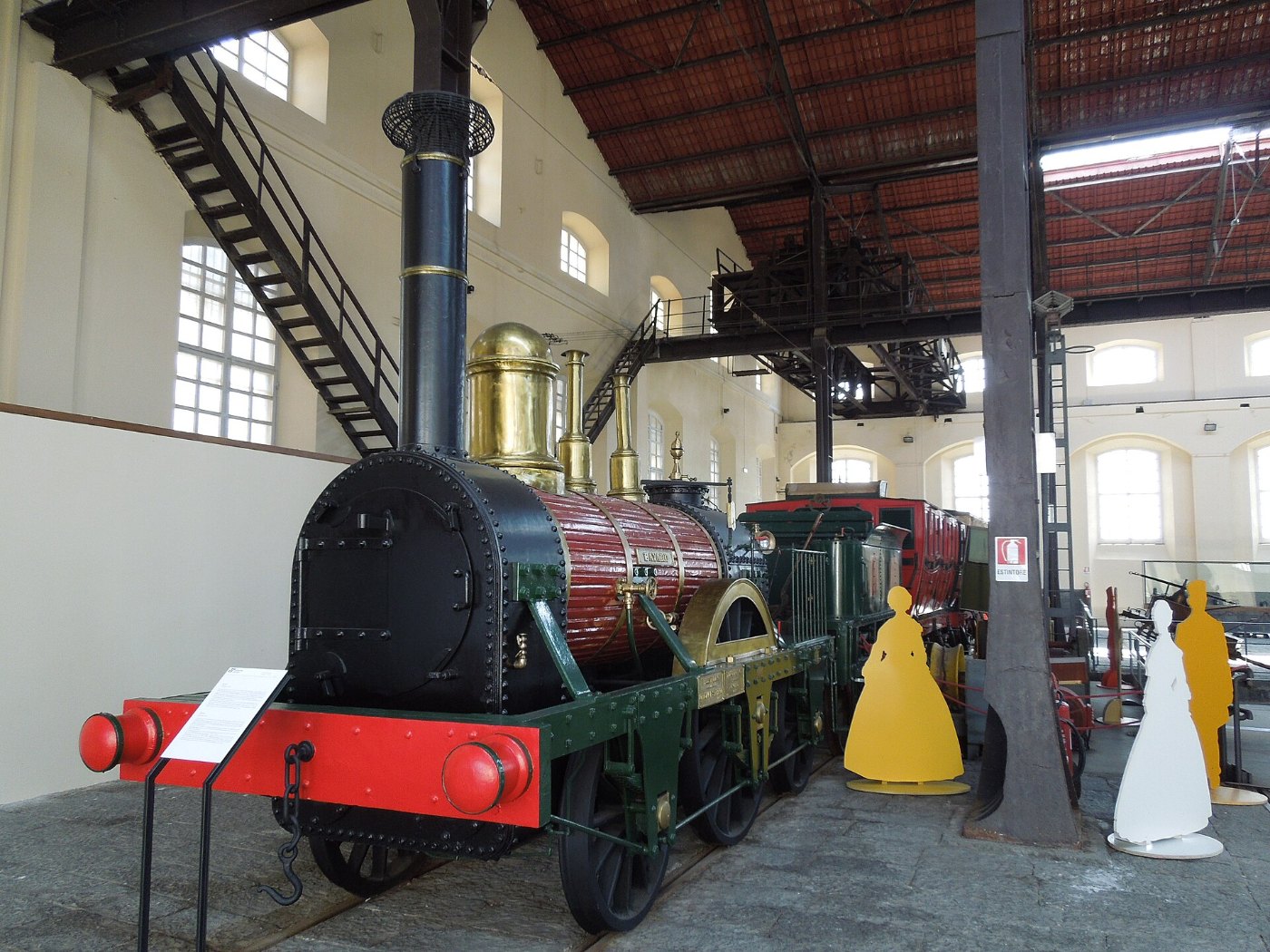 Lokomotive der frühen Strecke Neapel–Portici