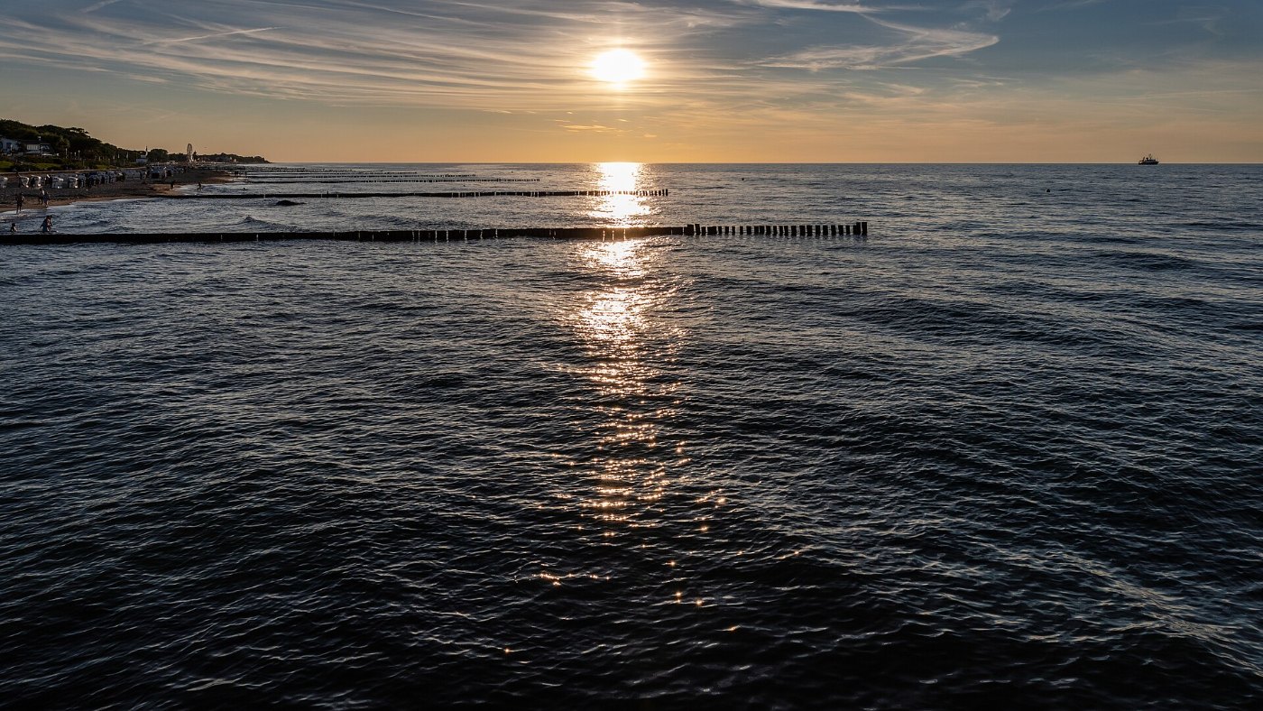 Kühlungsborn, Blick von der Seebrücke, Sonnenuntergang 2024 4879