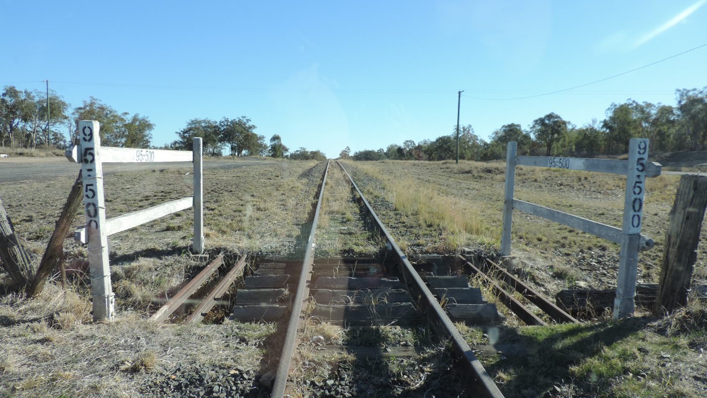 South Western railway line and cattle grid, Oman Ama, 2019