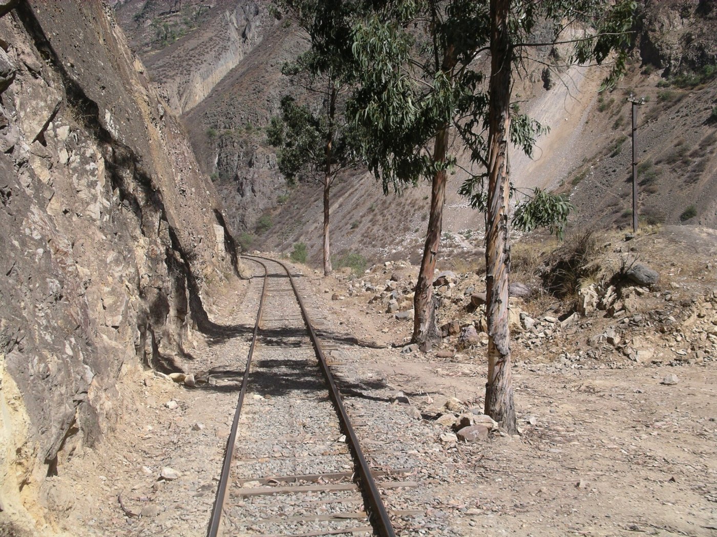 Zug der peruanischen Zentralbahn in den Anden