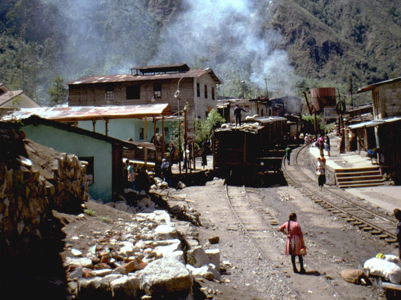 Aguas Calientes (Peru) railway station 1979