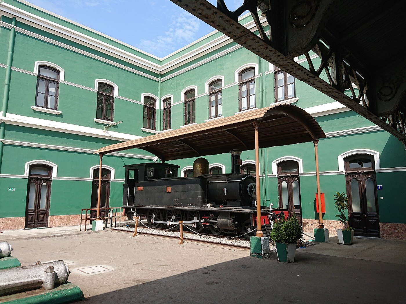 Steam locomotive on display in Maputo Railway Station