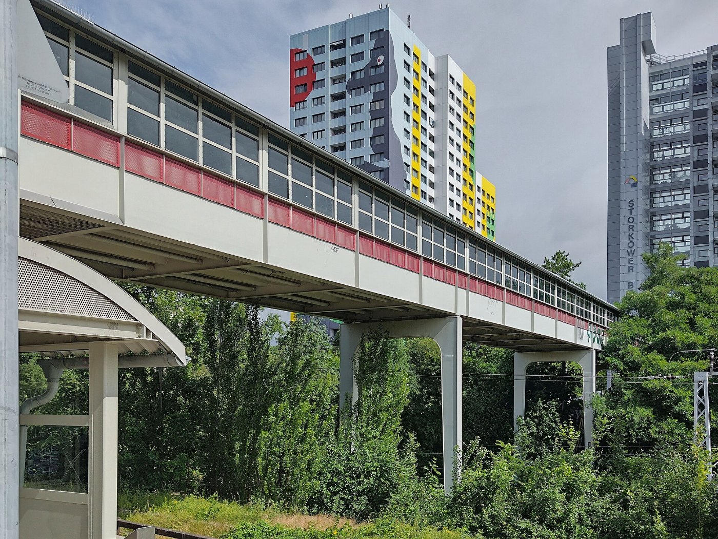 Bahnhof an der Berliner Ringbahn mit einfahrender S-Bahn