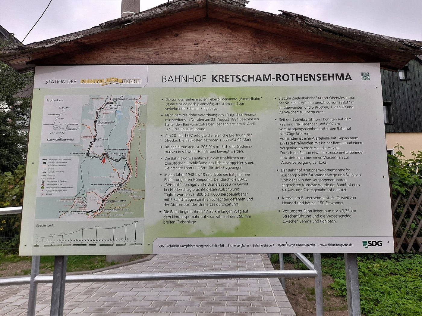 Fichtelbergbahn, Infotafel Bahnhof Kretscham Rothensehma