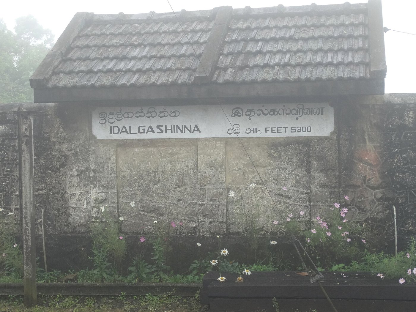 Idalgashinna Station in Mist Hill Country Train Line Sri Lanka ()