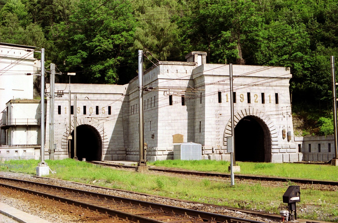 Simplon railway tunnel entrance switzerland
