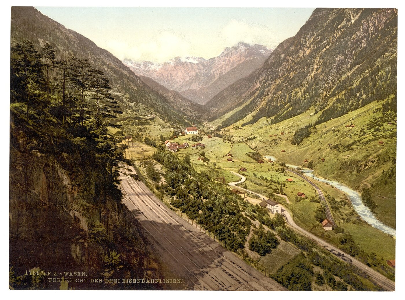 Wassen, view of the Three Tracks, St. Gotthard Railway, Switzerland LCCN