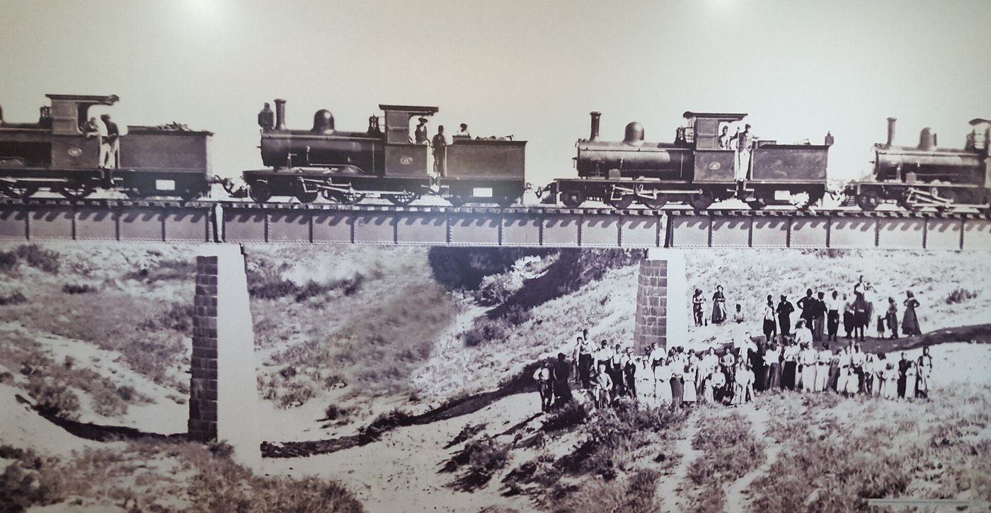 Cyprus Railway Museum Four new Nasmyth Wilson locomotives on the bridge