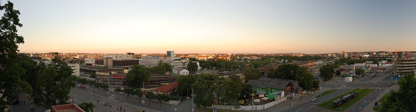 Brno hlavní nádraží pohled z Petrova