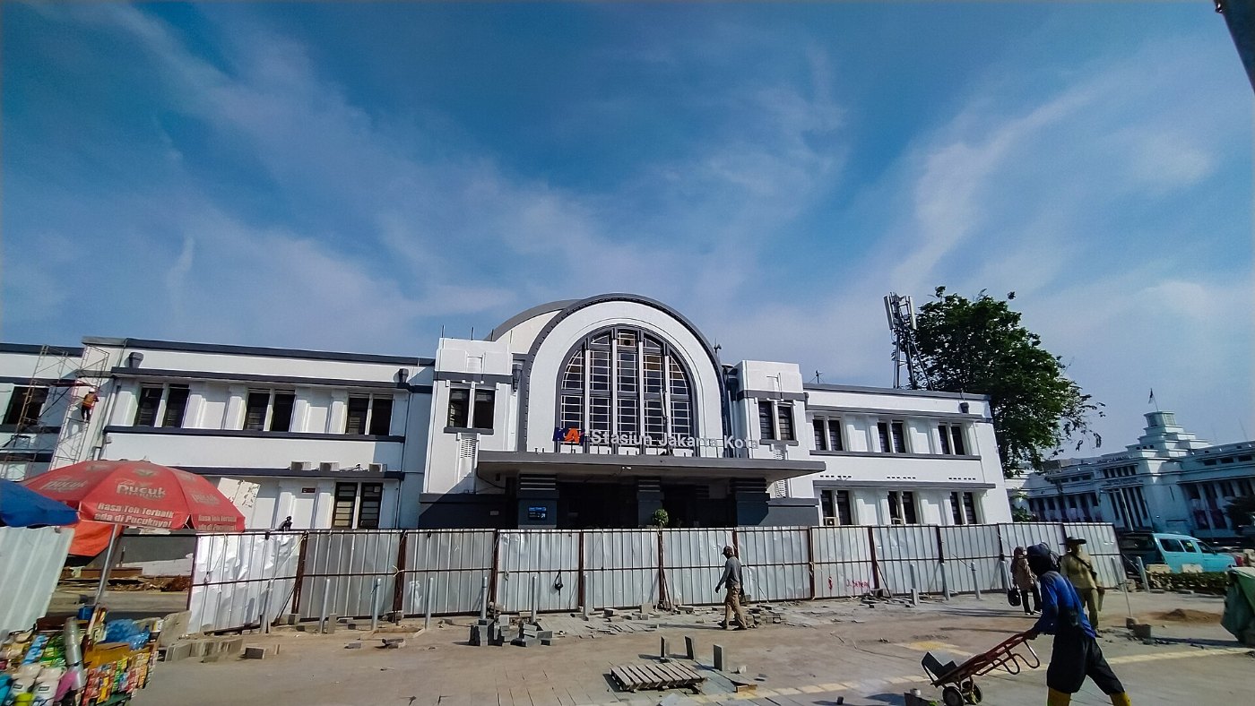 North Side of Jakarta Kota Railway Station Under Construction