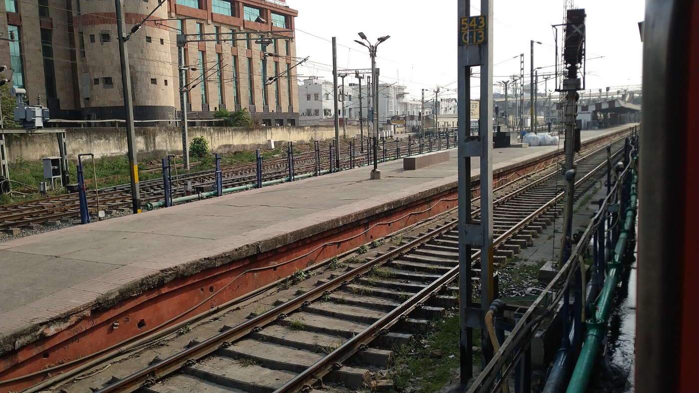 Patna Junction railway station view from a train