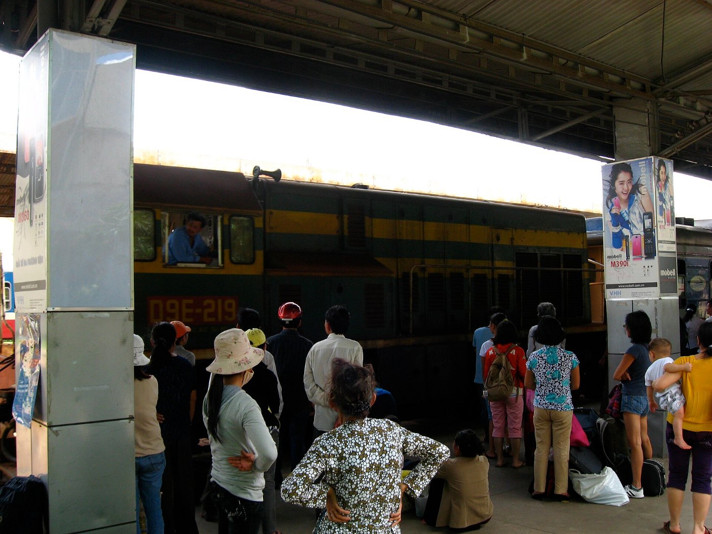 Saigon Station train pulling in