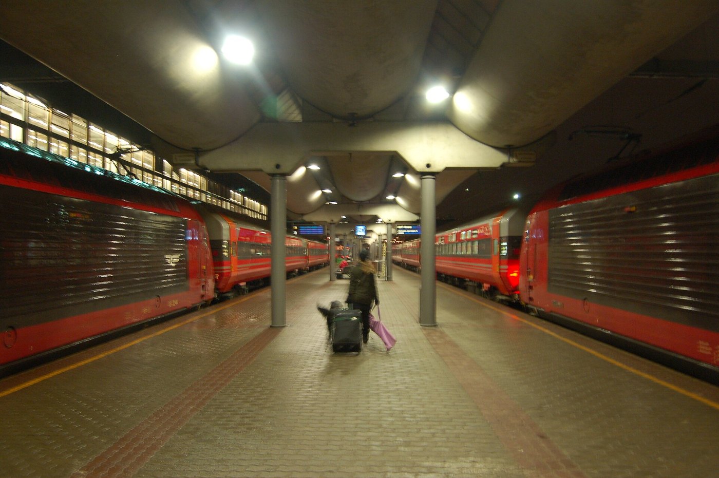 Two night trains at Oslo S