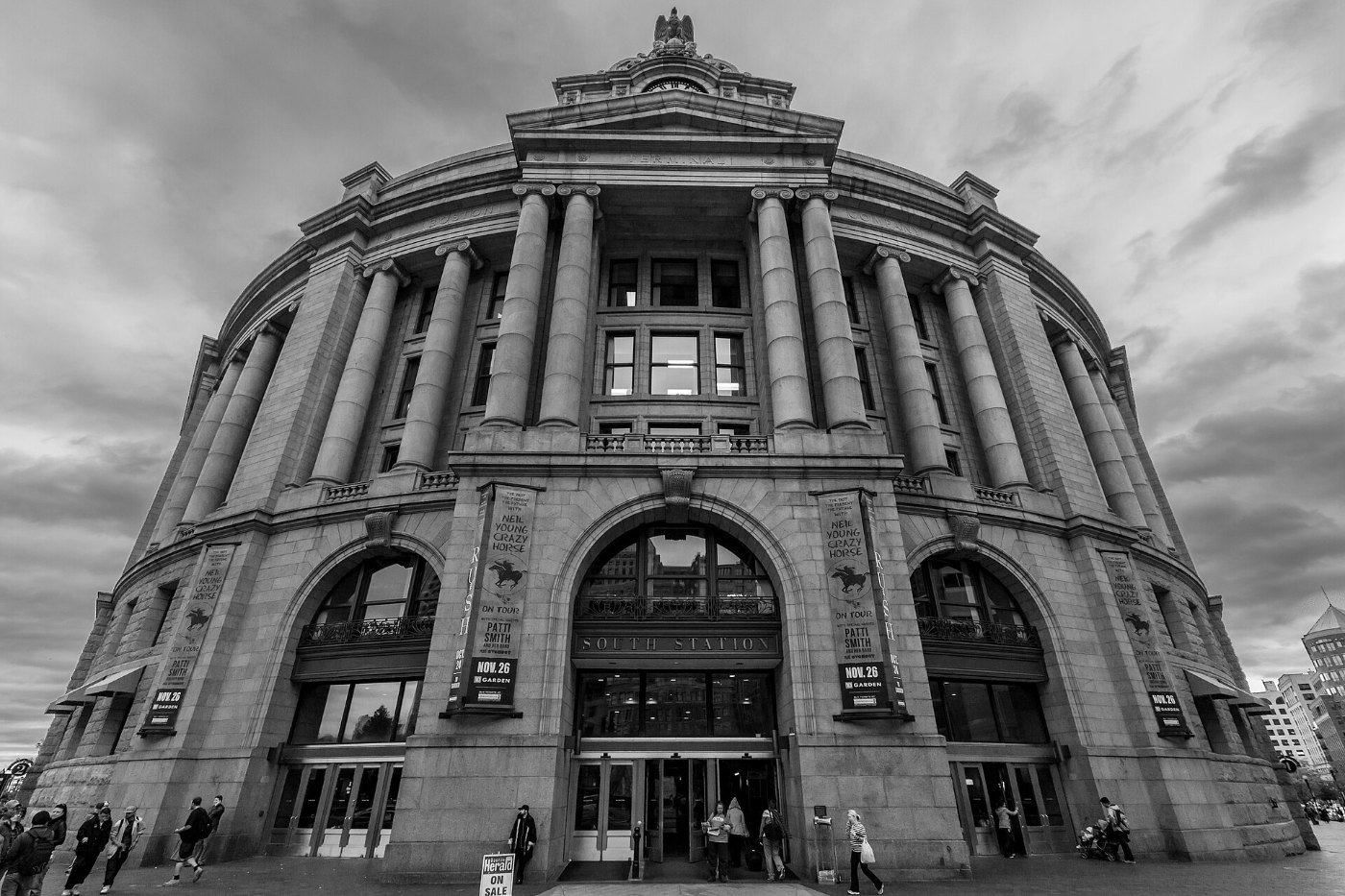 South Station, Boston on a cloudy day