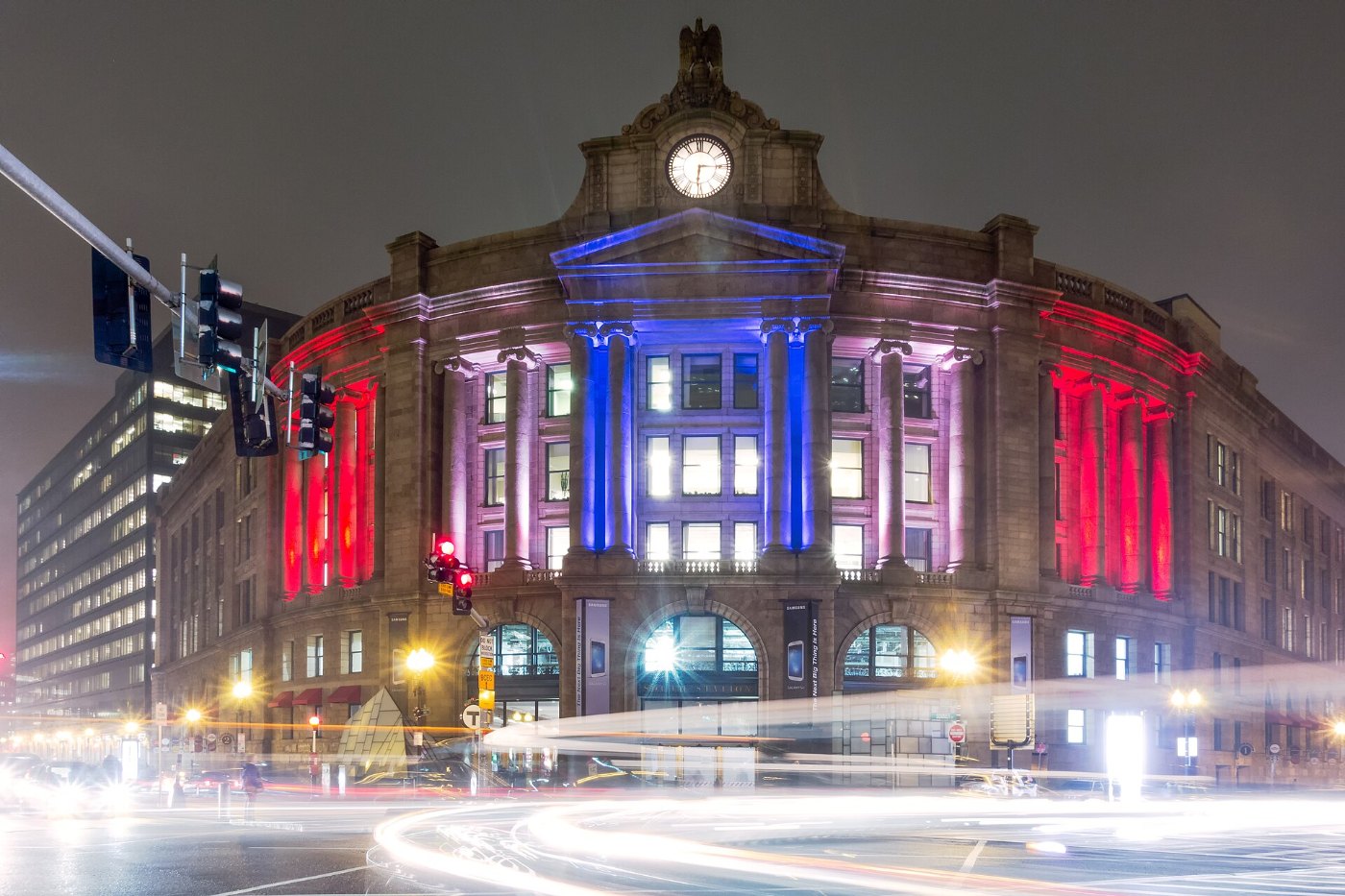 South Station Lit Up