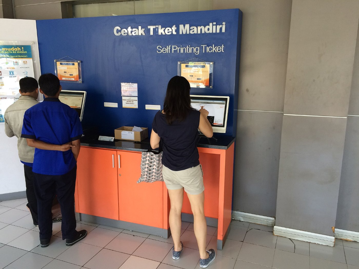 Printing train tickets in Surabaya Gubeng