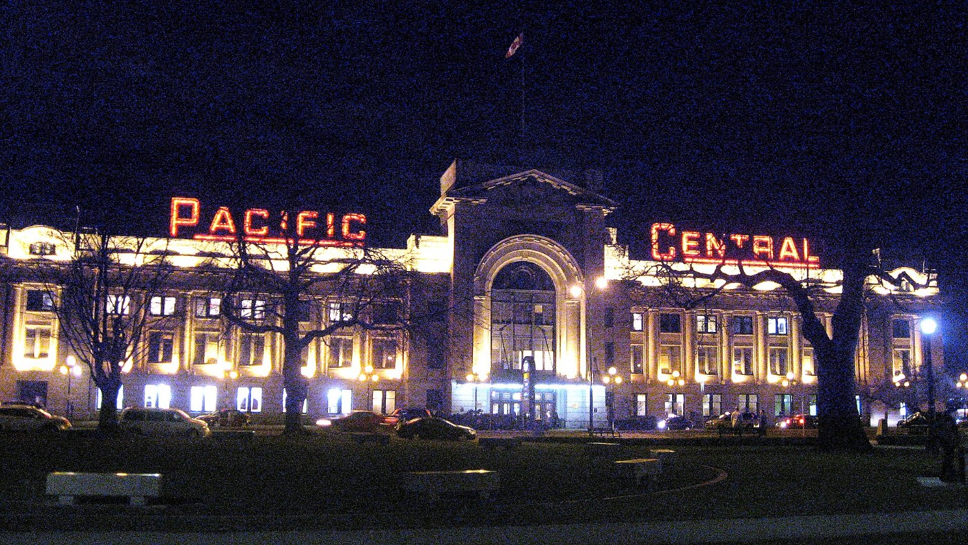 Pacific Central Station at night
