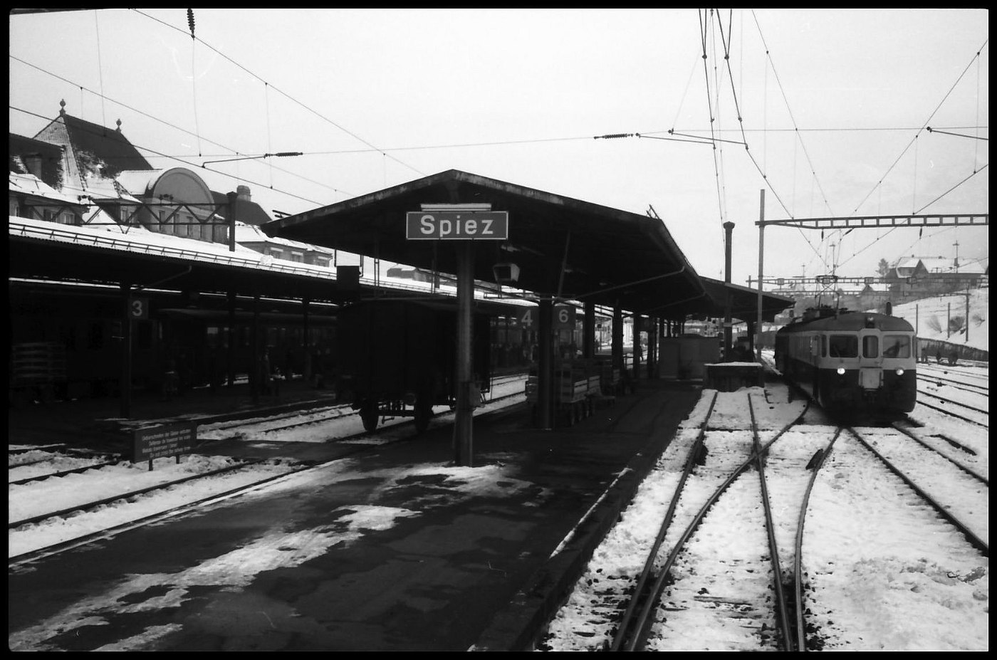 Spiez Bahnhof im Schnee LABW Staatsarchiv Freiburg W 134 Nr.