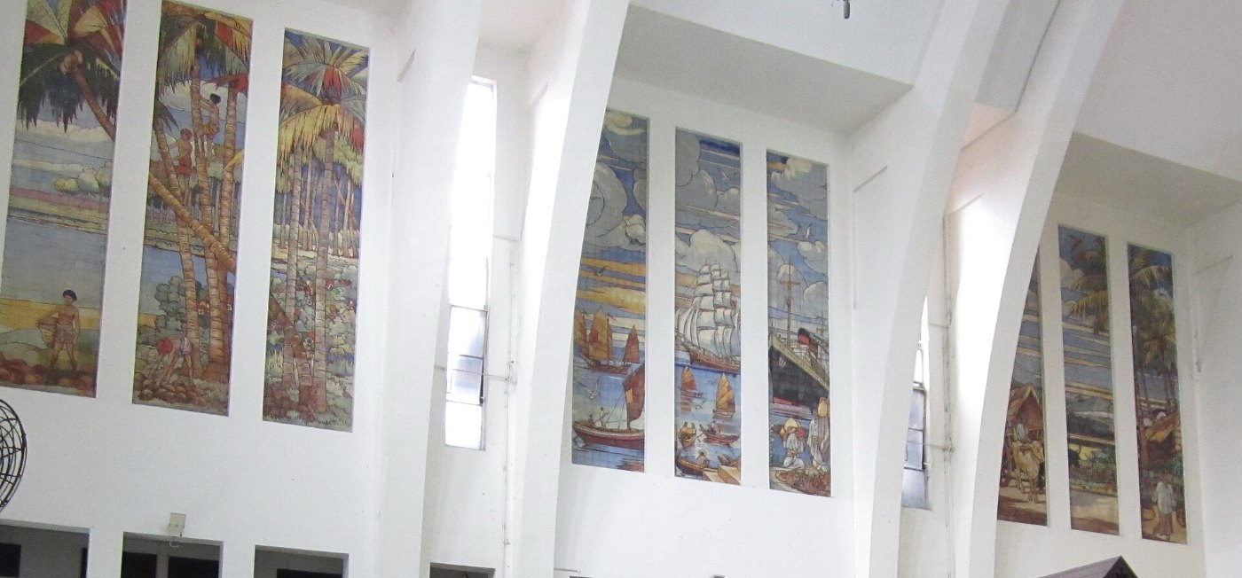 Large paintings in hall of Tanjong Pagar Railway Station (1)