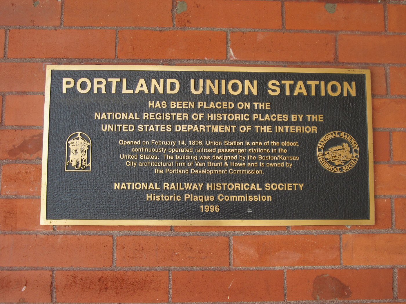 Union Station, Portland, OR 2012 plaque