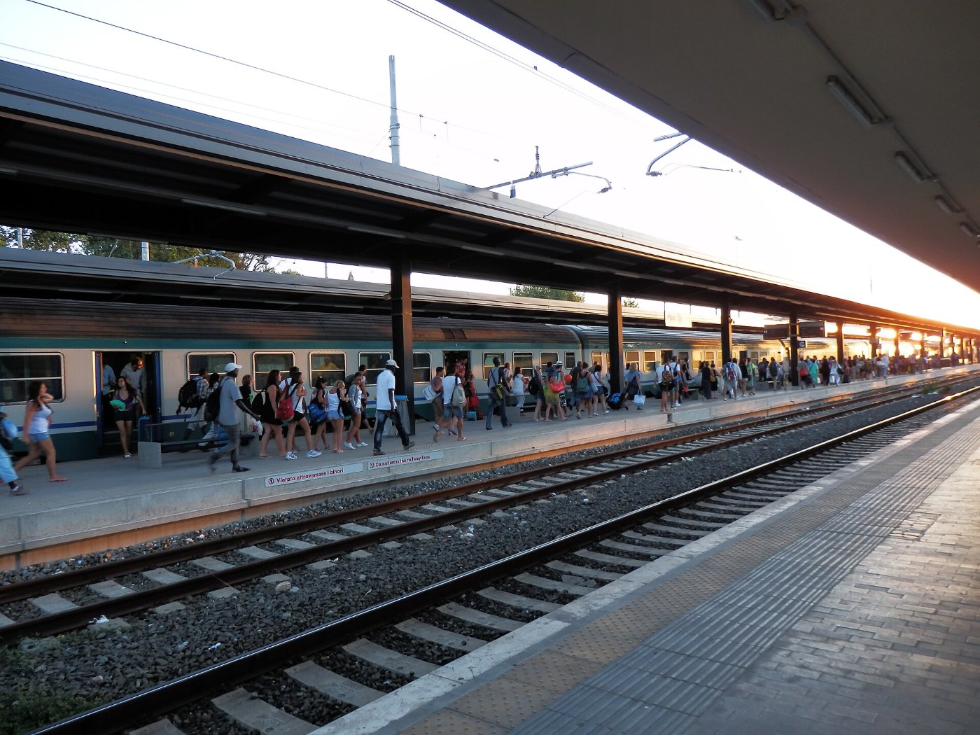 Pisa Centrale train station platform 10 July 2012