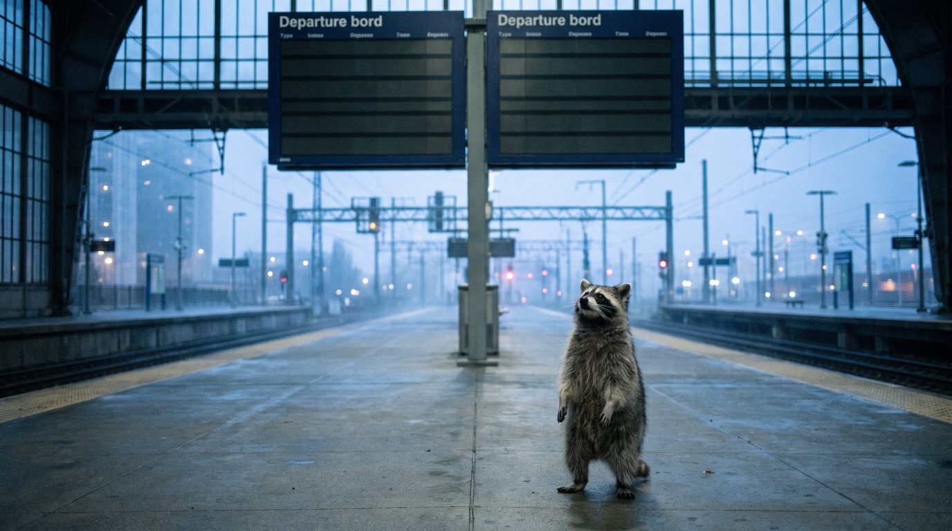 Waschb&auml;r mit g&uuml;ltigem Ticket im Zug